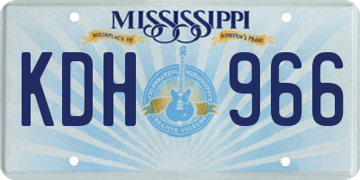 MS license plate KDH966