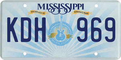 MS license plate KDH969