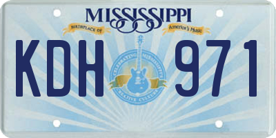MS license plate KDH971