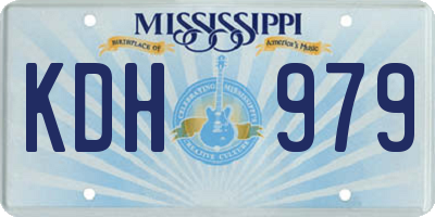 MS license plate KDH979