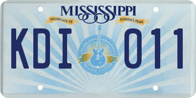 MS license plate KDI011