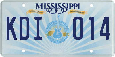 MS license plate KDI014