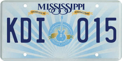 MS license plate KDI015