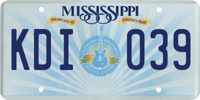 MS license plate KDI039