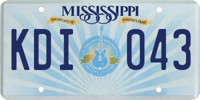 MS license plate KDI043