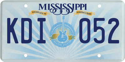 MS license plate KDI052