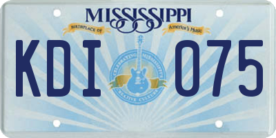 MS license plate KDI075