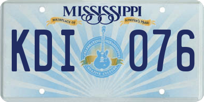 MS license plate KDI076
