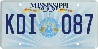 MS license plate KDI087