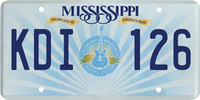 MS license plate KDI126