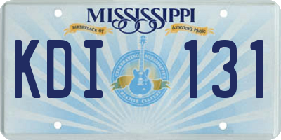 MS license plate KDI131