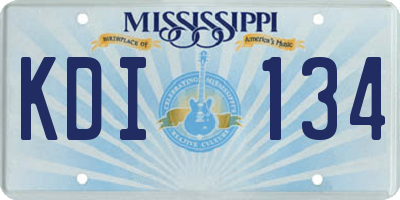 MS license plate KDI134