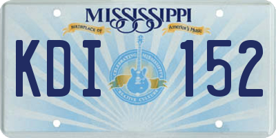 MS license plate KDI152