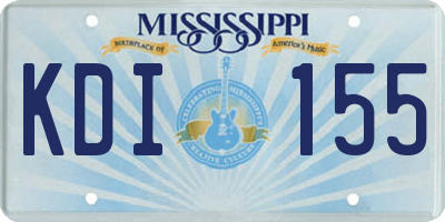 MS license plate KDI155