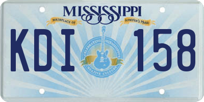 MS license plate KDI158