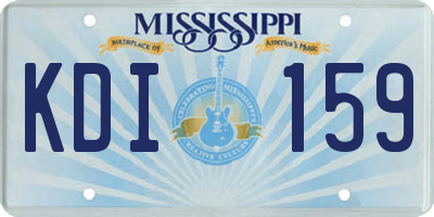 MS license plate KDI159