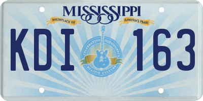MS license plate KDI163