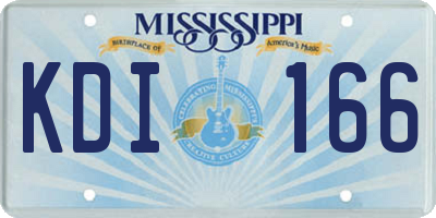 MS license plate KDI166