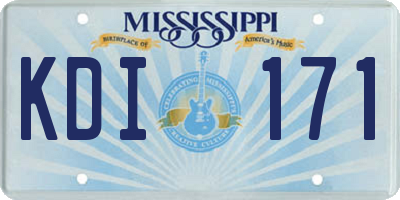 MS license plate KDI171