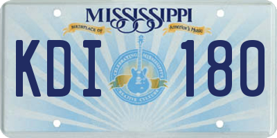 MS license plate KDI180