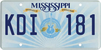 MS license plate KDI181