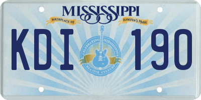 MS license plate KDI190