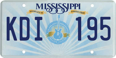 MS license plate KDI195