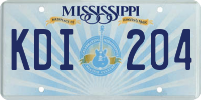 MS license plate KDI204