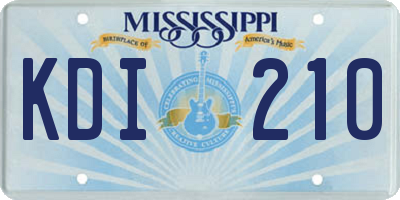 MS license plate KDI210