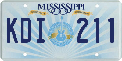 MS license plate KDI211