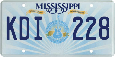 MS license plate KDI228