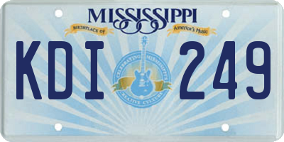 MS license plate KDI249
