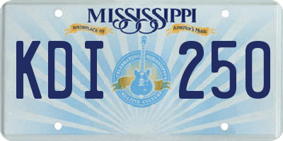 MS license plate KDI250