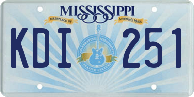 MS license plate KDI251