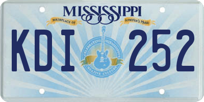 MS license plate KDI252