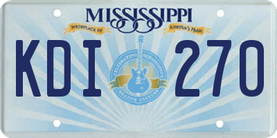 MS license plate KDI270
