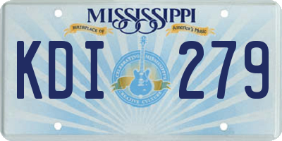 MS license plate KDI279