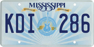MS license plate KDI286
