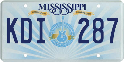 MS license plate KDI287