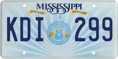 MS license plate KDI299