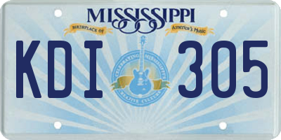 MS license plate KDI305
