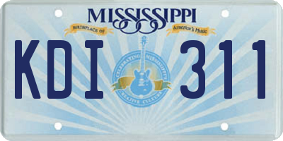 MS license plate KDI311
