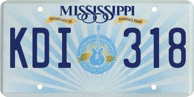 MS license plate KDI318