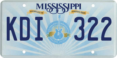 MS license plate KDI322