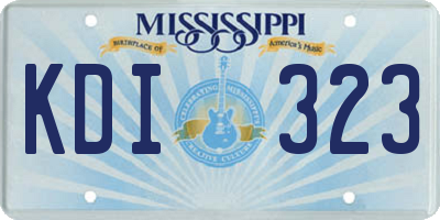 MS license plate KDI323