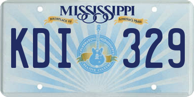 MS license plate KDI329