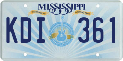 MS license plate KDI361