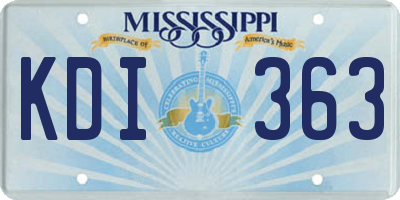 MS license plate KDI363