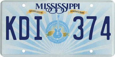 MS license plate KDI374