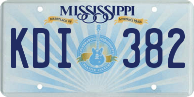 MS license plate KDI382